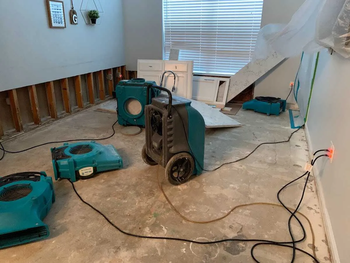 Dehumidifier in flood-cut room for Water Extraction & Removal in Savannah